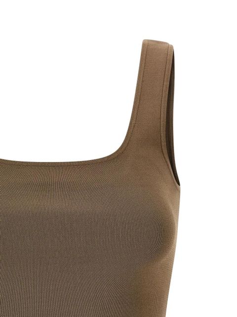 ENTIRE STUDIOS square-neck knit top - Brown