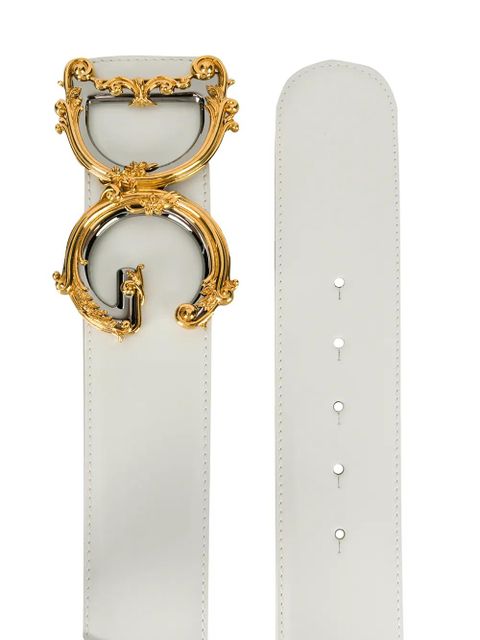 Dolce & Gabbana DG Baroque leather belt - White - zdjęcie produktu nr 2