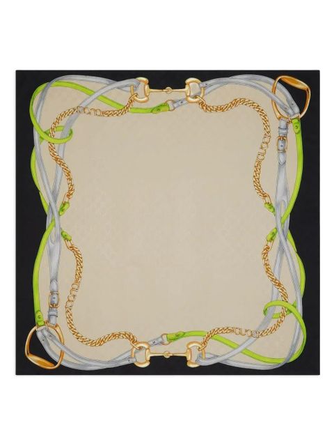 Gucci GG-print chain scarf - Green - zdjęcie produktu nr 1