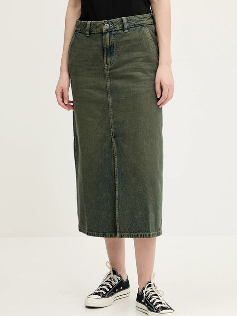 Dickies spódnica jeansowa kolor zielony midi prosta DK0A866SK571 - zdjęcie produktu nr 1