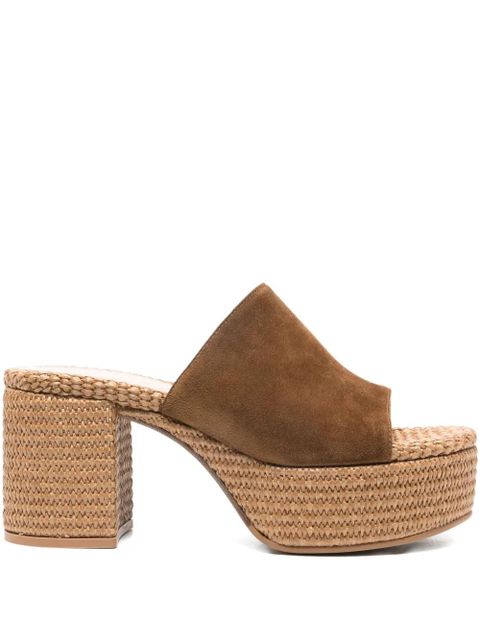 Gianvito Rossi platform suede mule sandals - Brown - zdjęcie produktu nr 1