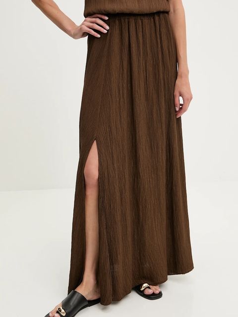 Answear.LAB bluzka i spódnica damski kolor brązowy