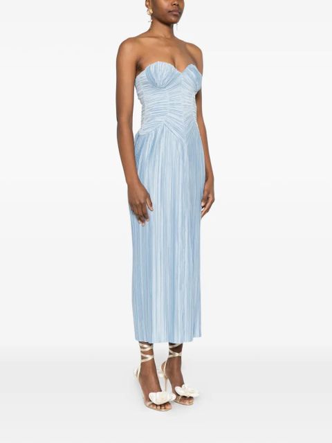 Cult Gaia sweetheart pleated dress - Blue