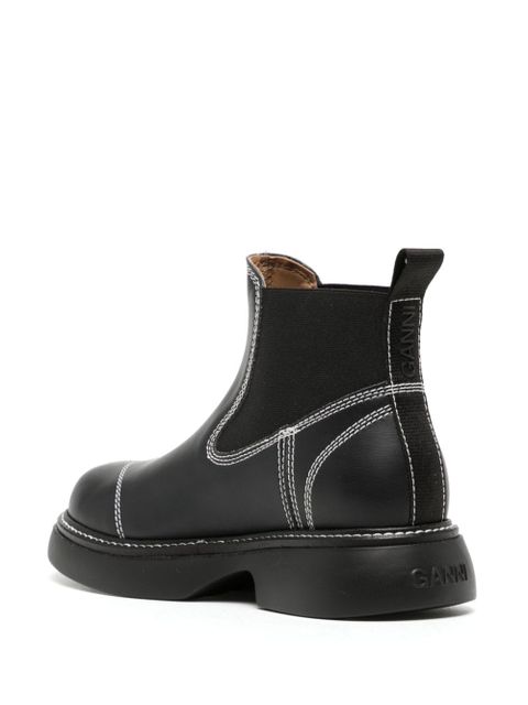 GANNI contrast-stitching leather boots - Black - zdjęcie produktu nr 2
