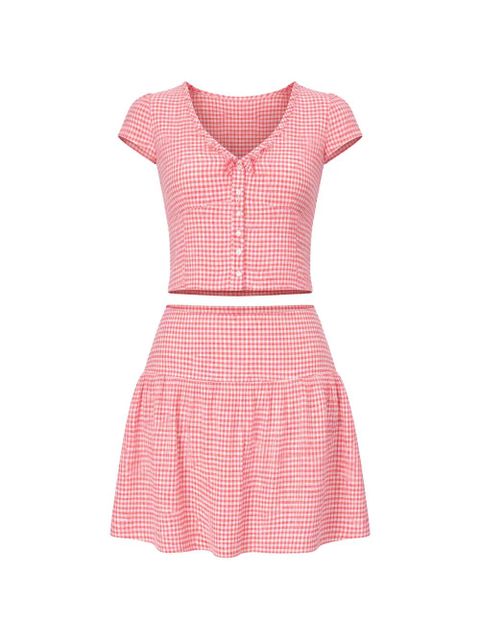 Reformation Dorothea two piece skirt - Pink - zdjęcie produktu nr 1