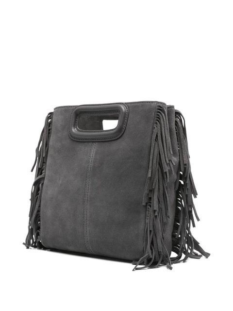 Maje M fringed suede cross body bag - Grey