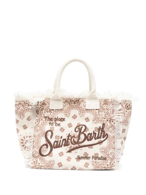 MC2 Saint Barth Vanity paisley-print frayed tote bag - Neutrals - zdjęcie produktu nr 1