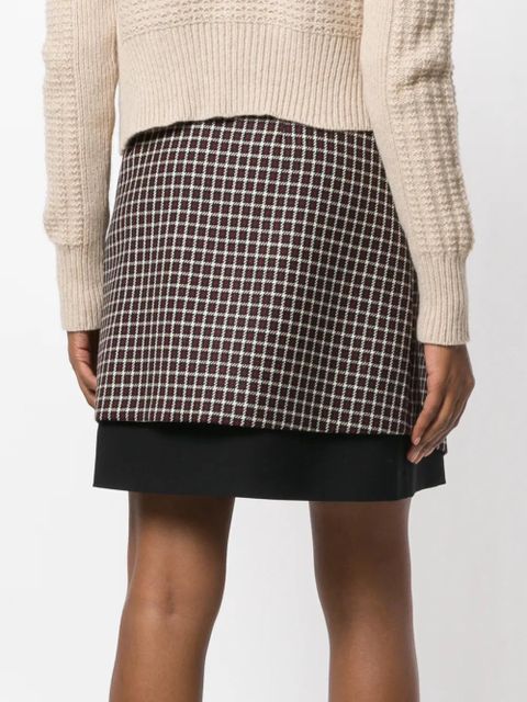 ETRO asymmetrical layered check skirt - Black - zdjęcie produktu nr 2