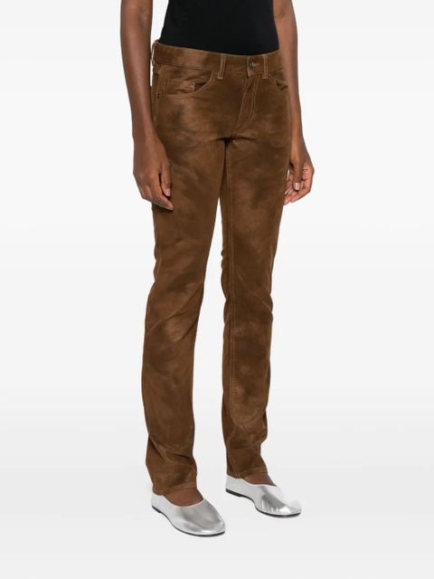 MARANT ÉTOILE Kelsie leather-effect trousers - Brown