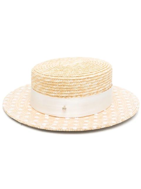 Maison Michel Kiki straw canotier hat - Neutrals - zdjęcie produktu nr 1