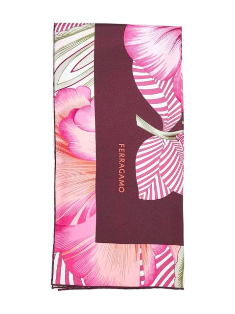 Ferragamo jacquard blossom print scarf - Pink