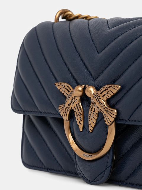 Pinko torebka skórzana kolor niebieski 100074 A0GK