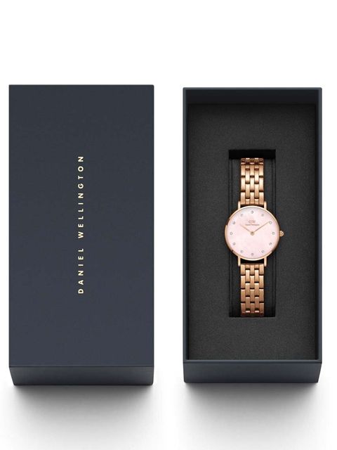 Daniel Wellington zegarek Petite Lumine 28 Link damski kolor złoty
