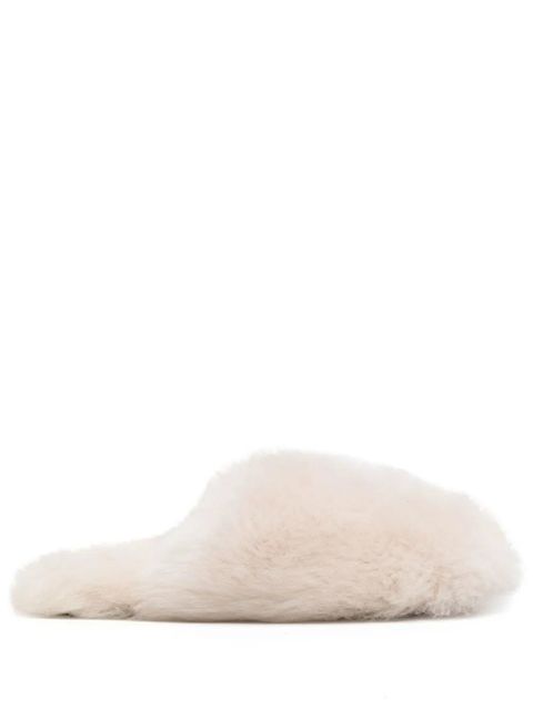 Yves Salomon closed toe fur slippers - White - zdjęcie produktu nr 1