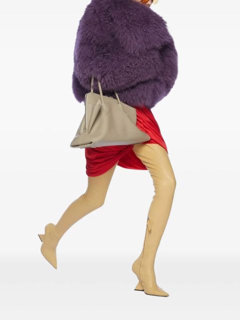 The Attico mongolian-fur long-sleeves jacket - Purple - zdjęcie produktu nr 2