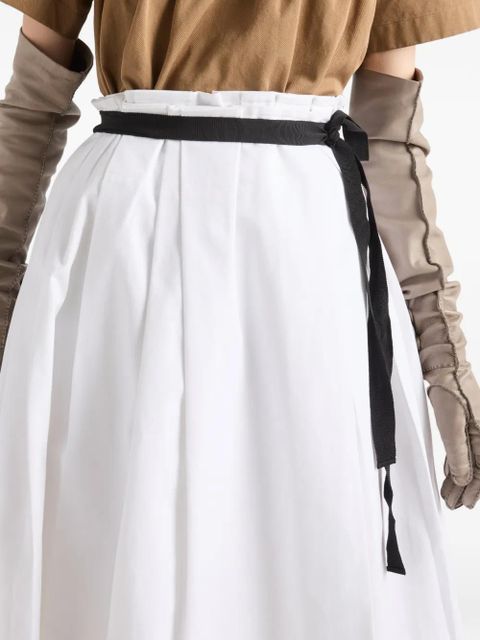 Prada belted gabardine skirt - White