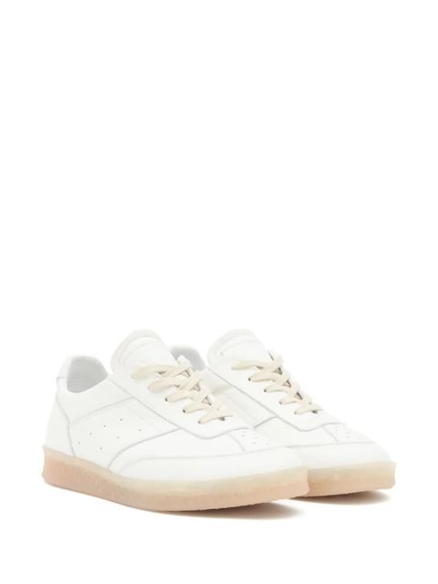 MM6 Maison Margiela stitch-logo leather sneakers - White - zdjęcie produktu nr 2