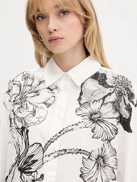 Desigual koszula bawełniana BYN LACROIX damska kolor biały relaxed z kołnierzykiem klasycznym 25WWCW07