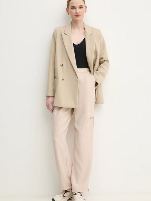 Marc Aurel spodnie damskie kolor beżowy proste high waist 1828-2001-93404 - zdjęcie produktu nr 2