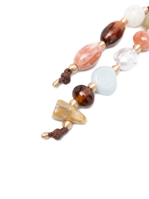 Cult Gaia Mercier beaded key ring - Neutrals