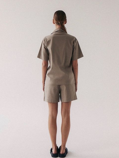 MUUV. koszula z domieszką lnu POCHE