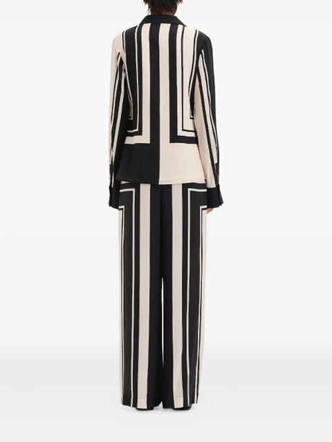 SIR. geometric-striped shirt - Black