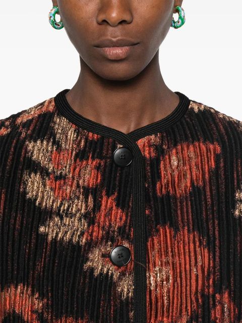 ETRO abstract-jacquard coat - Black