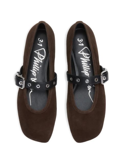 3.1 Phillip Lim buckle-strap ballet flats - Brown