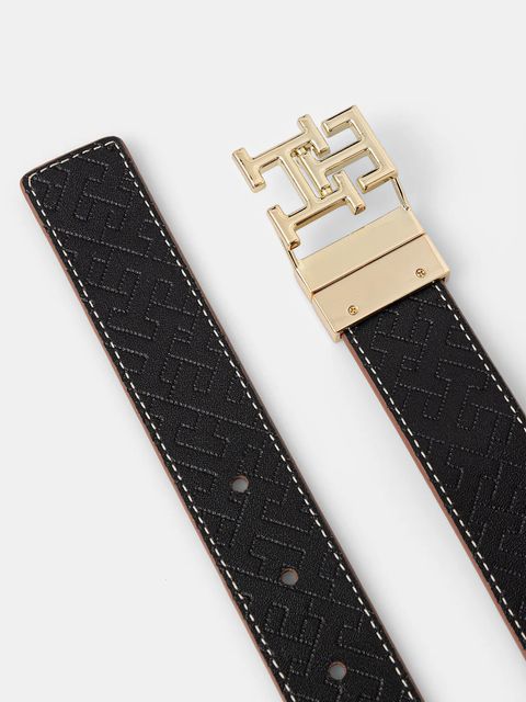 Tommy Hilfiger pasek skórzany dwustronny damski kolor brązowy AW0AW18256