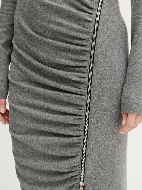 Pinko sukienka z dodatkiem wełny kolor szary mini dopasowana 106126 A2ZU