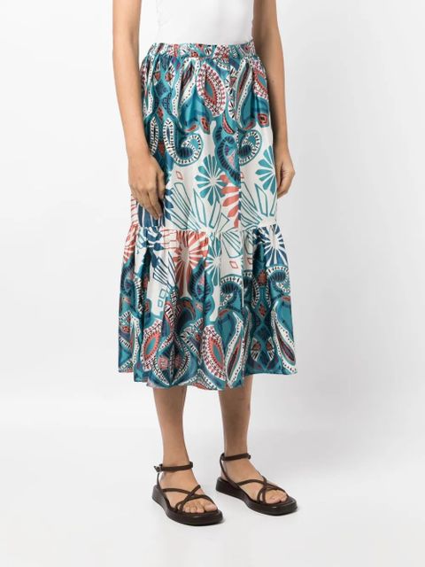 Ba&Sh botanical-print flared skirt - Blue