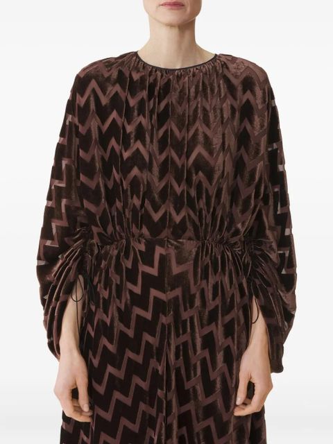 Lanvin chevron-pattern maxi dress - Brown
