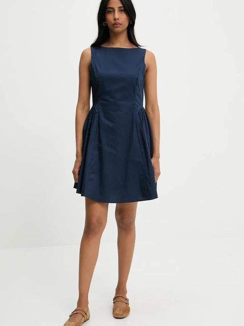 Answear.LAB sukienka kolor granatowy mini rozkloszowana