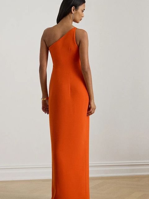 Lauren Ralph Lauren sukienka kolor pomarańczowy maxi dopasowana 253P03584 - zdjęcie produktu nr 2