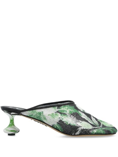 LOEWE 45mm floral-print mules - Black - zdjęcie produktu nr 1