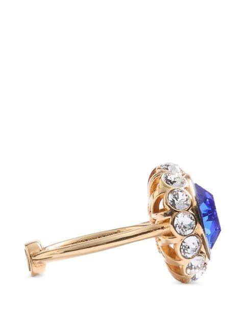 Valentino Garavani Vlogo Signature ring in metal, enamel and crystals - Gold