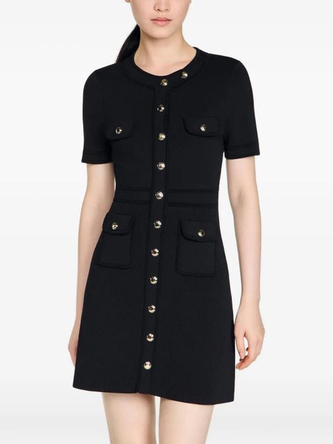 SANDRO mini button-detail dress - Black