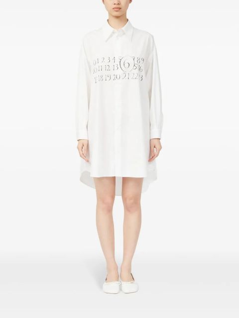 MM6 Maison Margiela signature numbers motif shirt dress - White - zdjęcie produktu nr 2