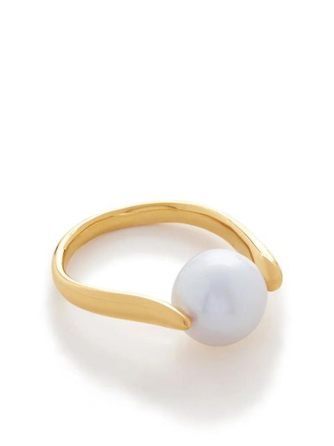 Monica Vinader Nura pearl-detail ring - White