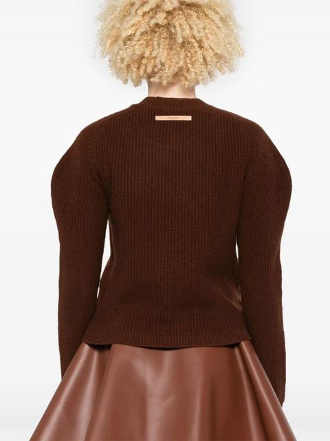 JW Anderson puff-sleeves sweater - Brown