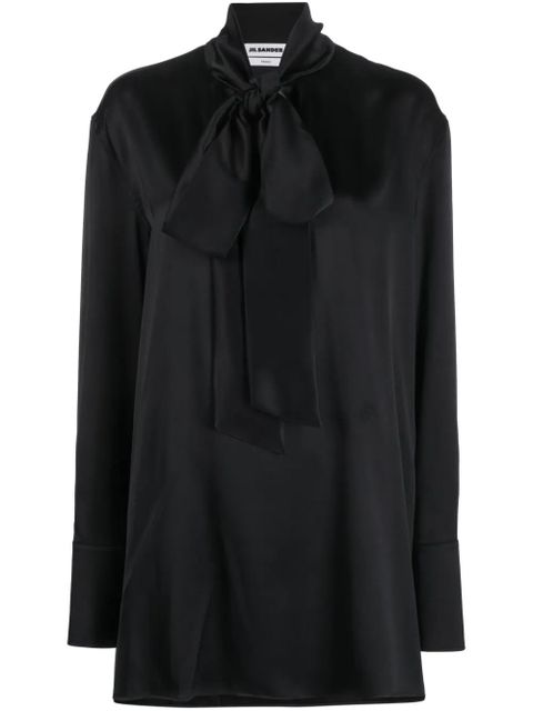 Jil Sander pussy bow silk-satin blouse - Black - zdjęcie produktu nr 1