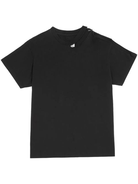 MM6 Maison Margiela cut out-detail cotton T-shirt - Black - zdjęcie produktu nr 1
