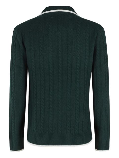 MC2 Saint Barth cable knit collared sweater - Green - zdjęcie produktu nr 2