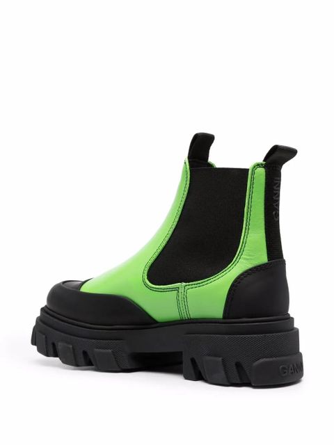 GANNI leather Chelsea boots - Green