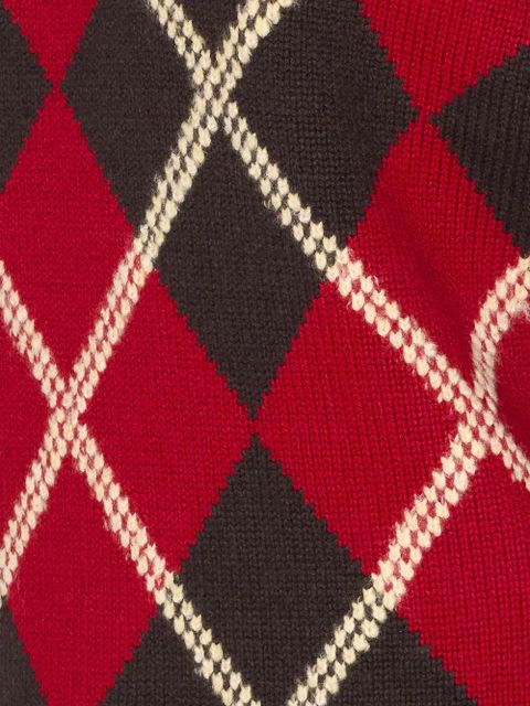 Guest In Residence diamond-pattern polo sweater - Brown - zdjęcie produktu nr 2