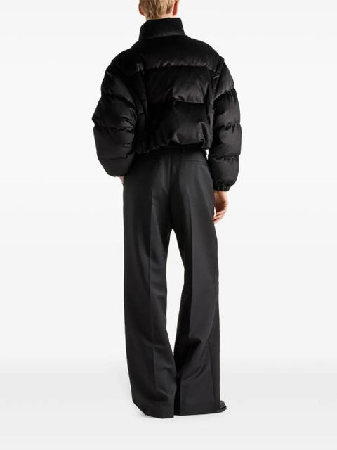 Prada convertible cropped puffer jacket - Black