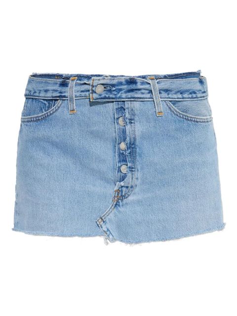 RE/DONE button-fastening frayed denim skirt - Blue - zdjęcie produktu nr 1