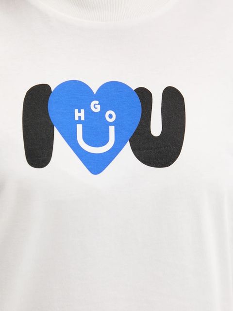 Hugo Blue t-shirt bawełniany damski kolor biały 50545053