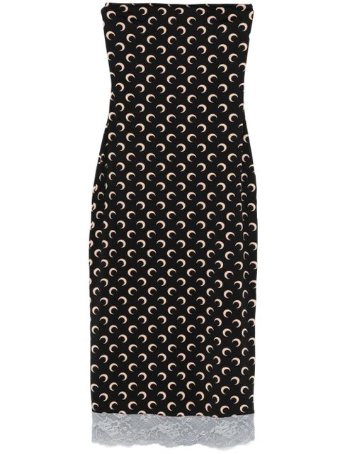 Marine Serre Crescent Moon jersey midi dress - Black - zdjęcie produktu nr 1