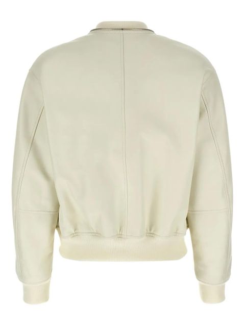 Jil Sander leather bomber jacket - Neutrals - zdjęcie produktu nr 2